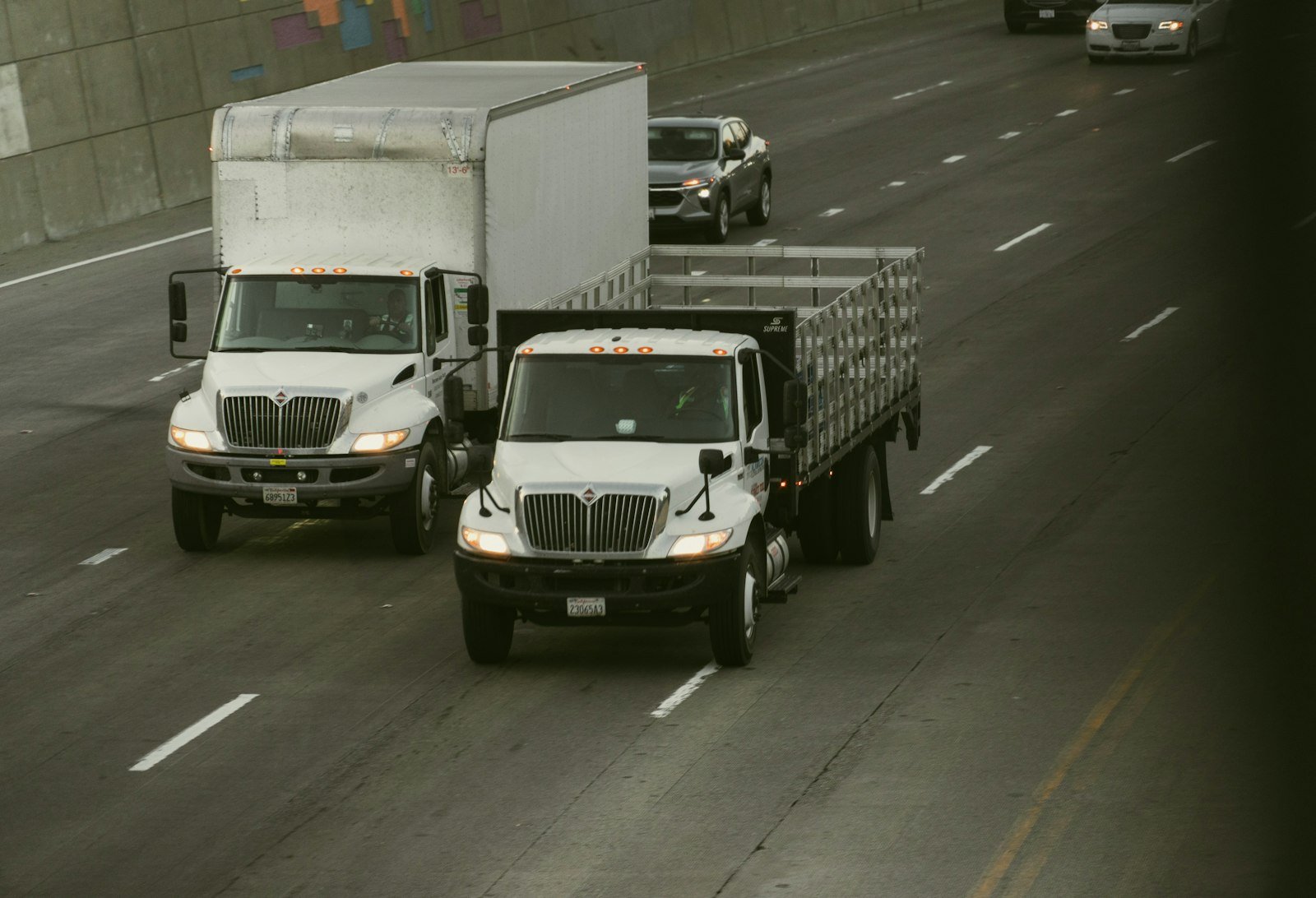 White commercial box truck